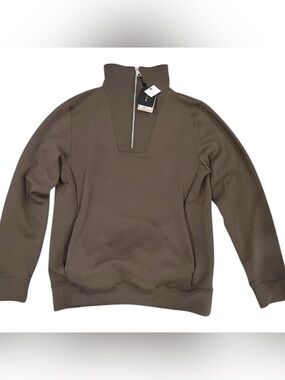 Ash Men's Zip-Neck Pullover Sweater - Brown